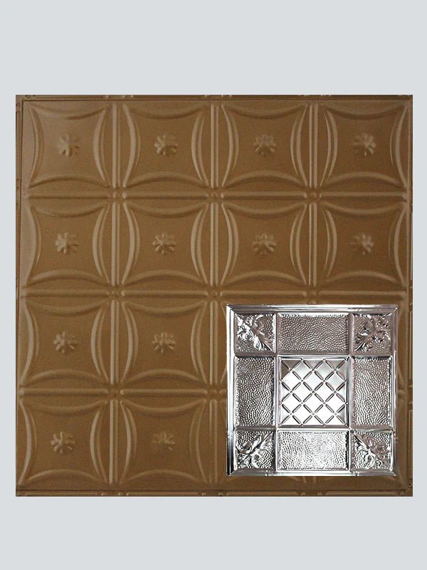 Metal Ceiling Tiles | Pattern 114 | Mediterranean Pebble - Honey Bronze - Metal Ceiling Express