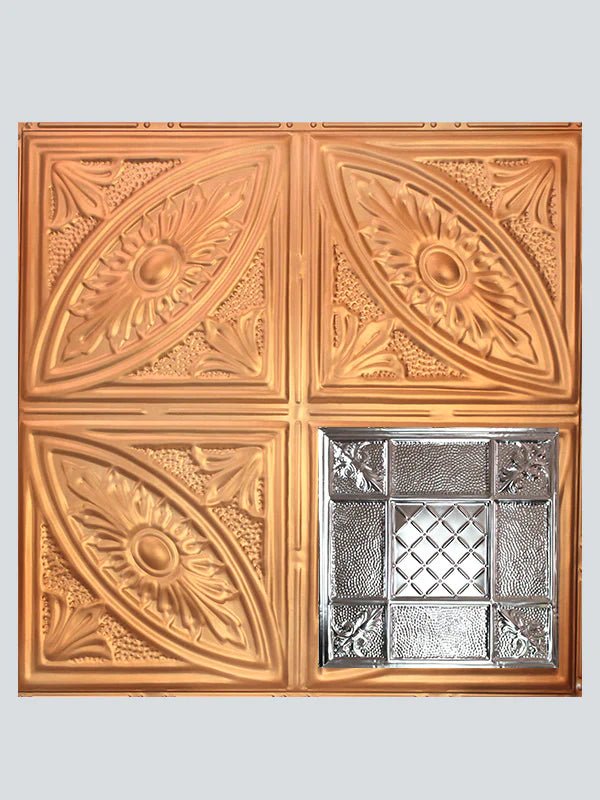 Metal Ceiling Tiles | Pattern 114 | Mediterranean Pebble - Satin Transparent Copper - Metal Ceiling Express