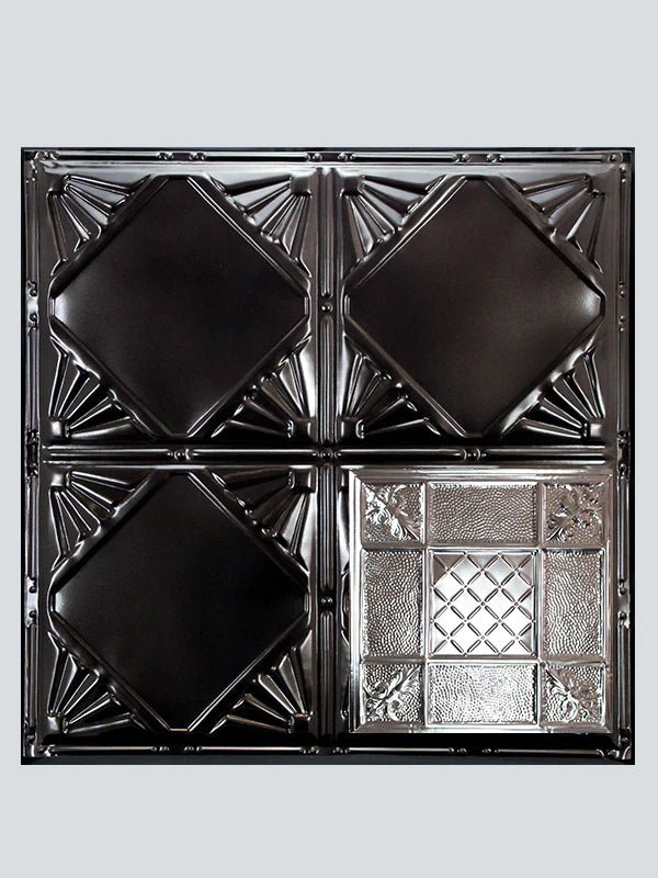 Metal Ceiling Tiles | Pattern 114 | Mediterranean Pebble - Transparent Black - Metal Ceiling Express