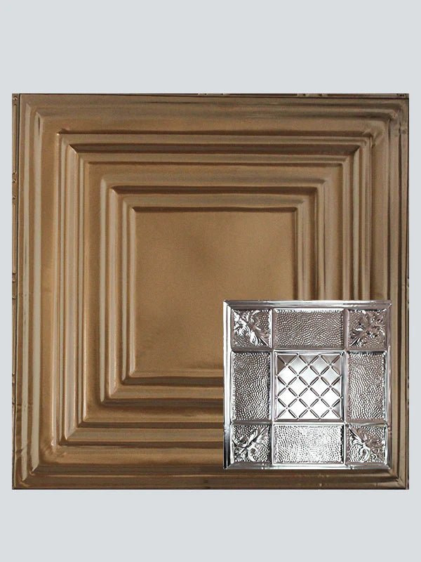 Metal Ceiling Tiles | Pattern 114 | Mediterranean Pebble - U.S. Bronze - Metal Ceiling Express