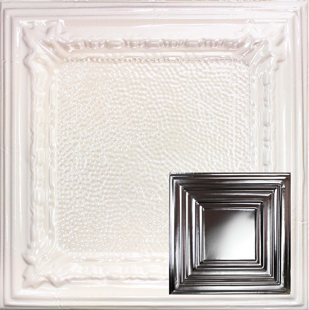 Metal Ceiling Tiles | Pattern 115 | Framed Gallery - Almond - Metal Ceiling Express