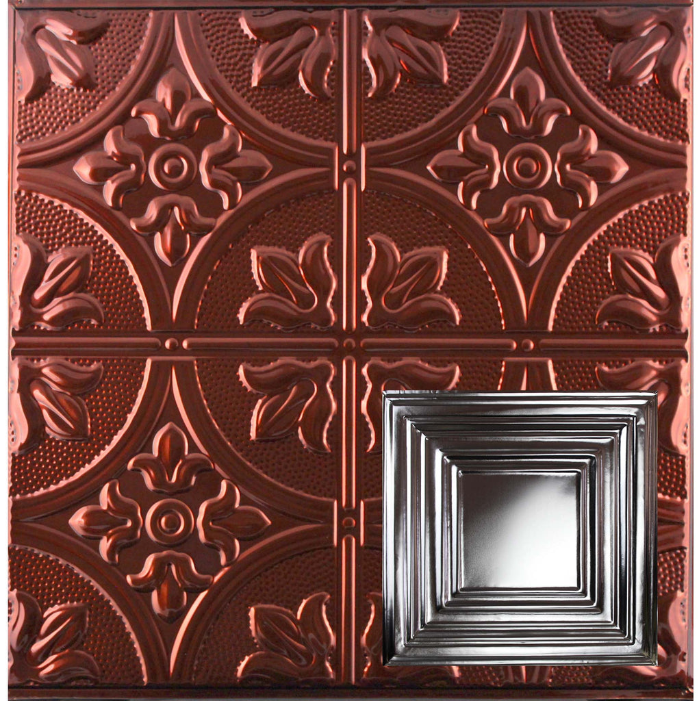 Metal Ceiling Tiles | Pattern 115 | Framed Gallery - Antique Bronze - Metal Ceiling Express