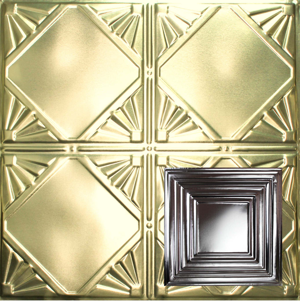 Metal Ceiling Tiles | Pattern 115 | Framed Gallery - Antique Clear - Metal Ceiling Express