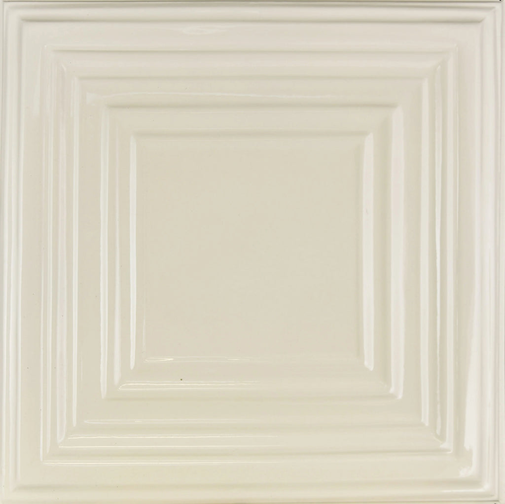 Metal Ceiling Tiles | Pattern 115 | Framed Gallery - Cream - Metal Ceiling Express