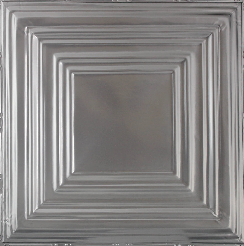 Metal Ceiling Tiles | Pattern 115 | Framed Gallery - Gun Metal Grey - Metal Ceiling Express
