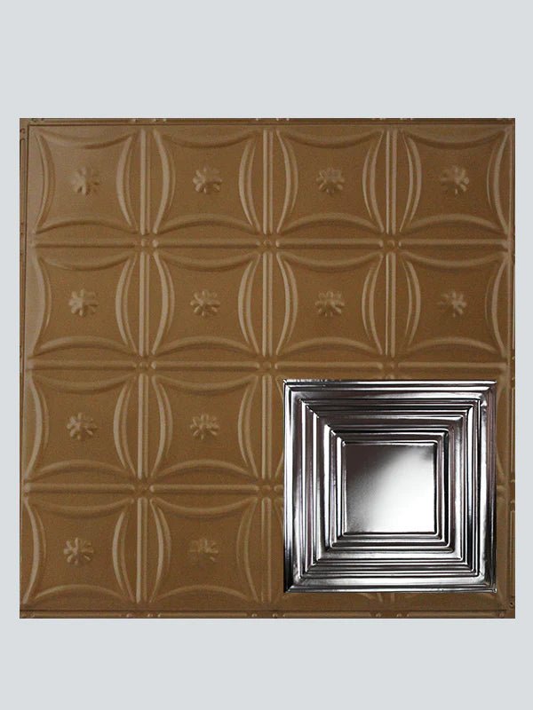 Metal Ceiling Tiles | Pattern 115 | Framed Gallery - Honey Bronze - Metal Ceiling Express