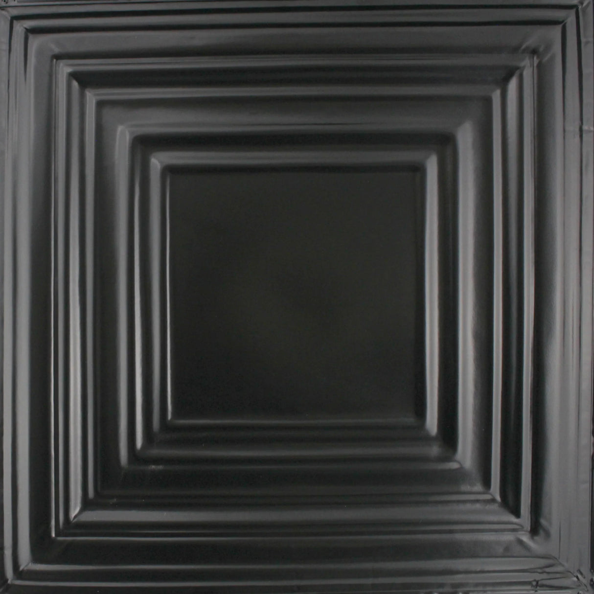 Metal Ceiling Tiles | Pattern 115 | Framed Gallery - Matte Black - Metal Ceiling Express