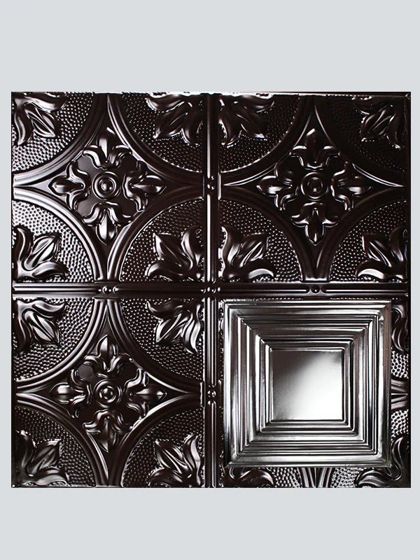 Metal Ceiling Tiles | Pattern 115 | Framed Gallery - Mirror Black - Metal Ceiling Express