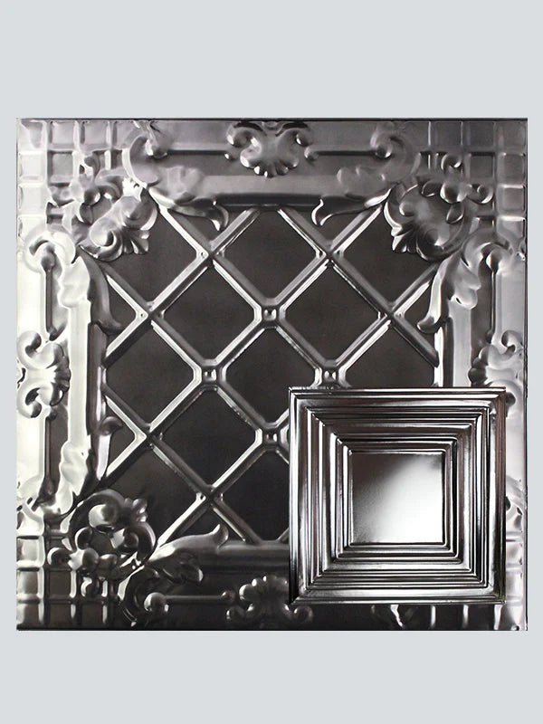 Metal Ceiling Tiles | Pattern 115 | Framed Gallery - Smoke - Metal Ceiling Express