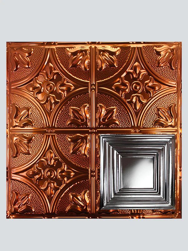 Metal Ceiling Tiles | Pattern 115 | Framed Gallery - Transparent Copper - Metal Ceiling Express