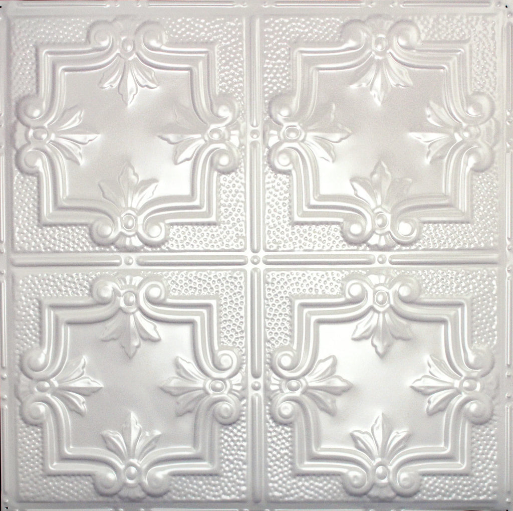 Metal Ceiling Tiles | Pattern 116 | Traditional Period - Antique White - Metal Ceiling Express