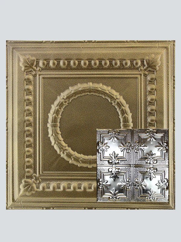 Metal Ceiling Tiles | Pattern 116 | Traditional Period - Gold Vein - Metal Ceiling Express