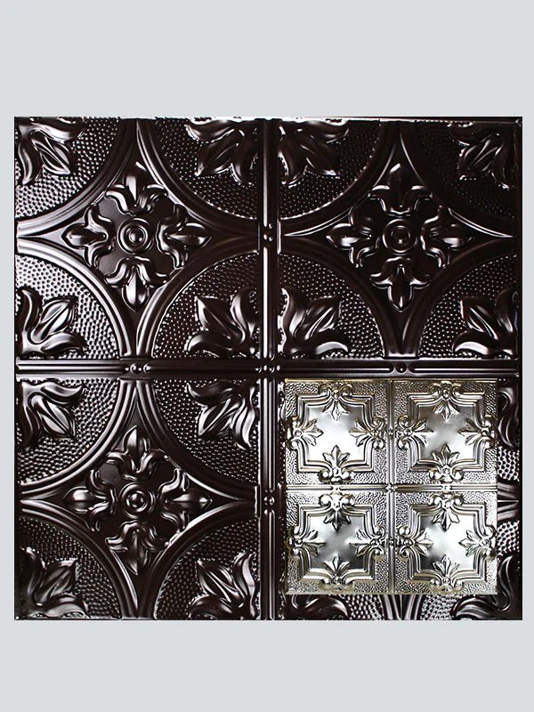 Metal Ceiling Tiles | Pattern 116 | Traditional Period - Mirror Black - Metal Ceiling Express
