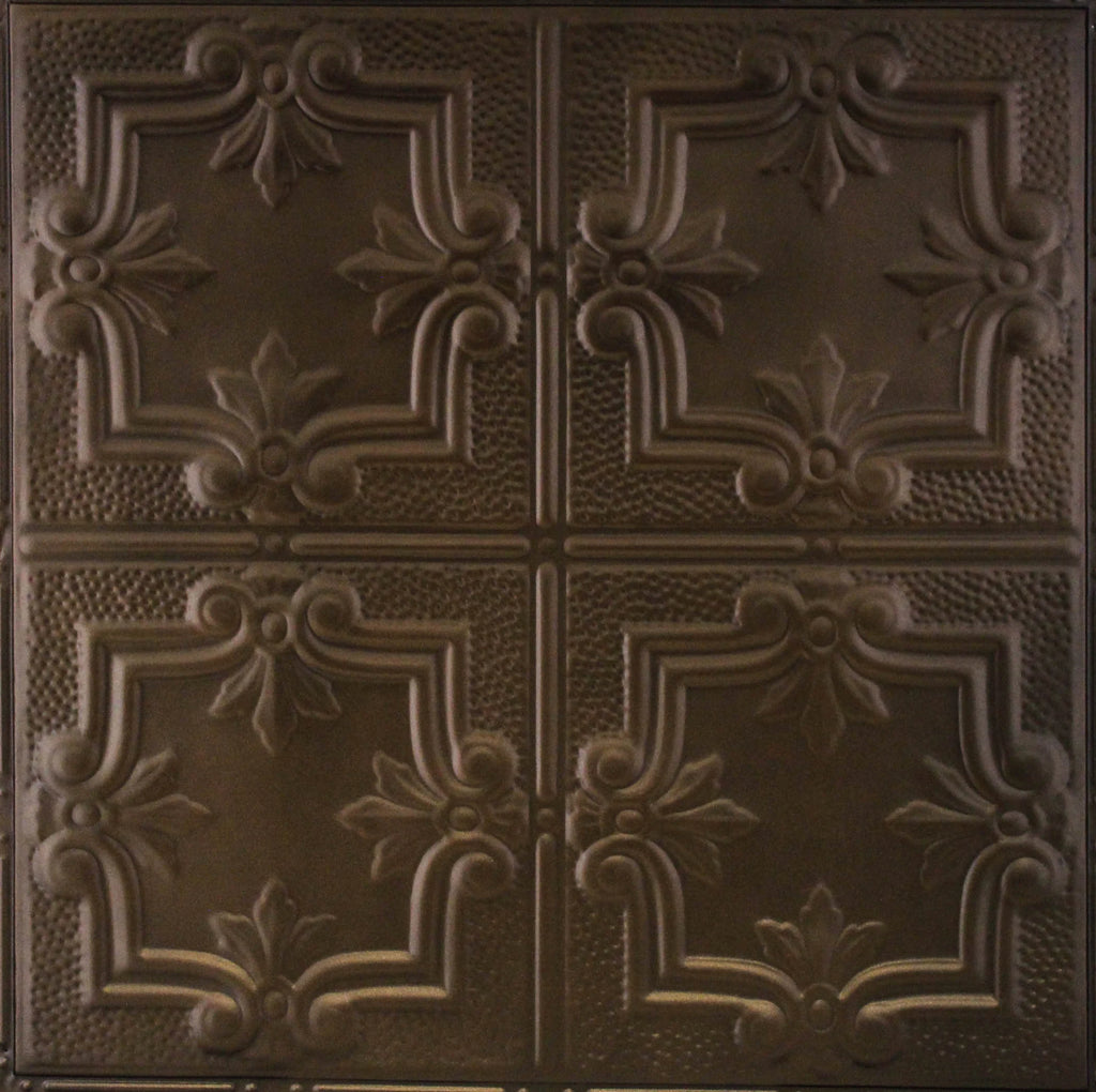 Metal Ceiling Tiles | Pattern 116 | Traditional Period - Textured Bronze - Metal Ceiling Express