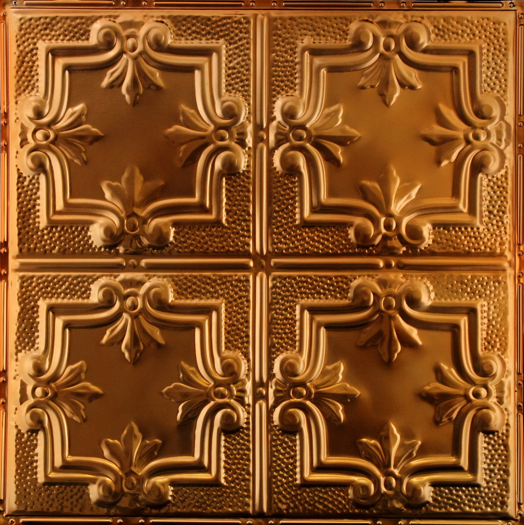 Metal Ceiling Tiles | Pattern 116 | Traditional Period - Transparent Copper - Metal Ceiling Express