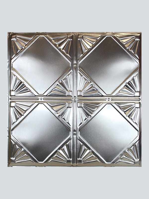 Metal Ceiling Tiles | Pattern 118 ClassicFourDiamond | Color: Clear Coat | Size: 24" x 24" - Wall & Ceiling Tiles - Metal Ceiling Express