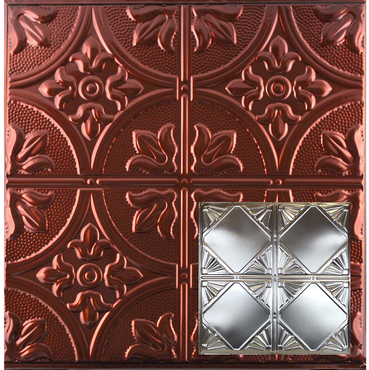 Metal Ceiling Tiles | Pattern 118 | Classic Four Diamond - Antique Bronze - Metal Ceiling Express