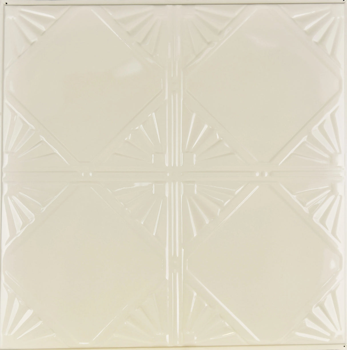 Metal Ceiling Tiles | Pattern 118 | Classic Four Diamond - Cream - Metal Ceiling Express