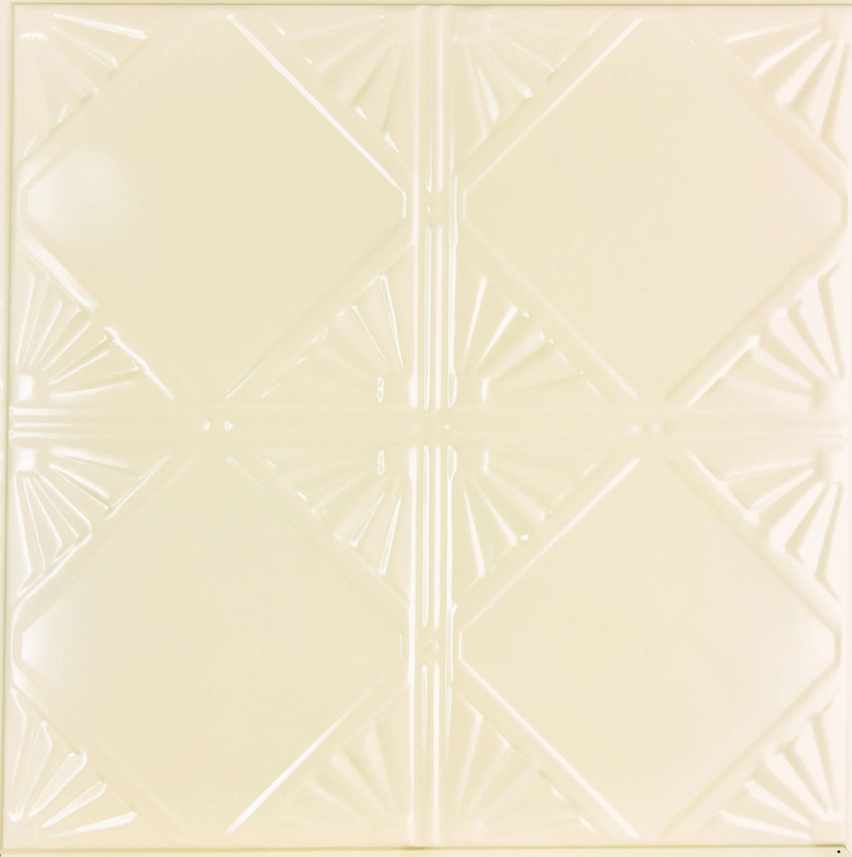 Metal Ceiling Tiles | Pattern 118 | Classic Four Diamond - Crisp Linen - Metal Ceiling Express