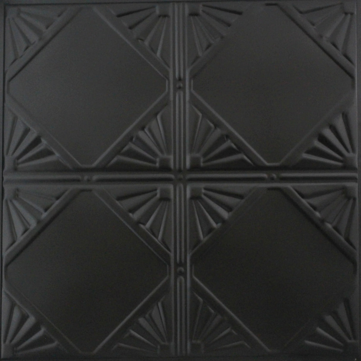 Metal Ceiling Tiles | Pattern 118 | Classic Four Diamond - Matte Black - Metal Ceiling Express