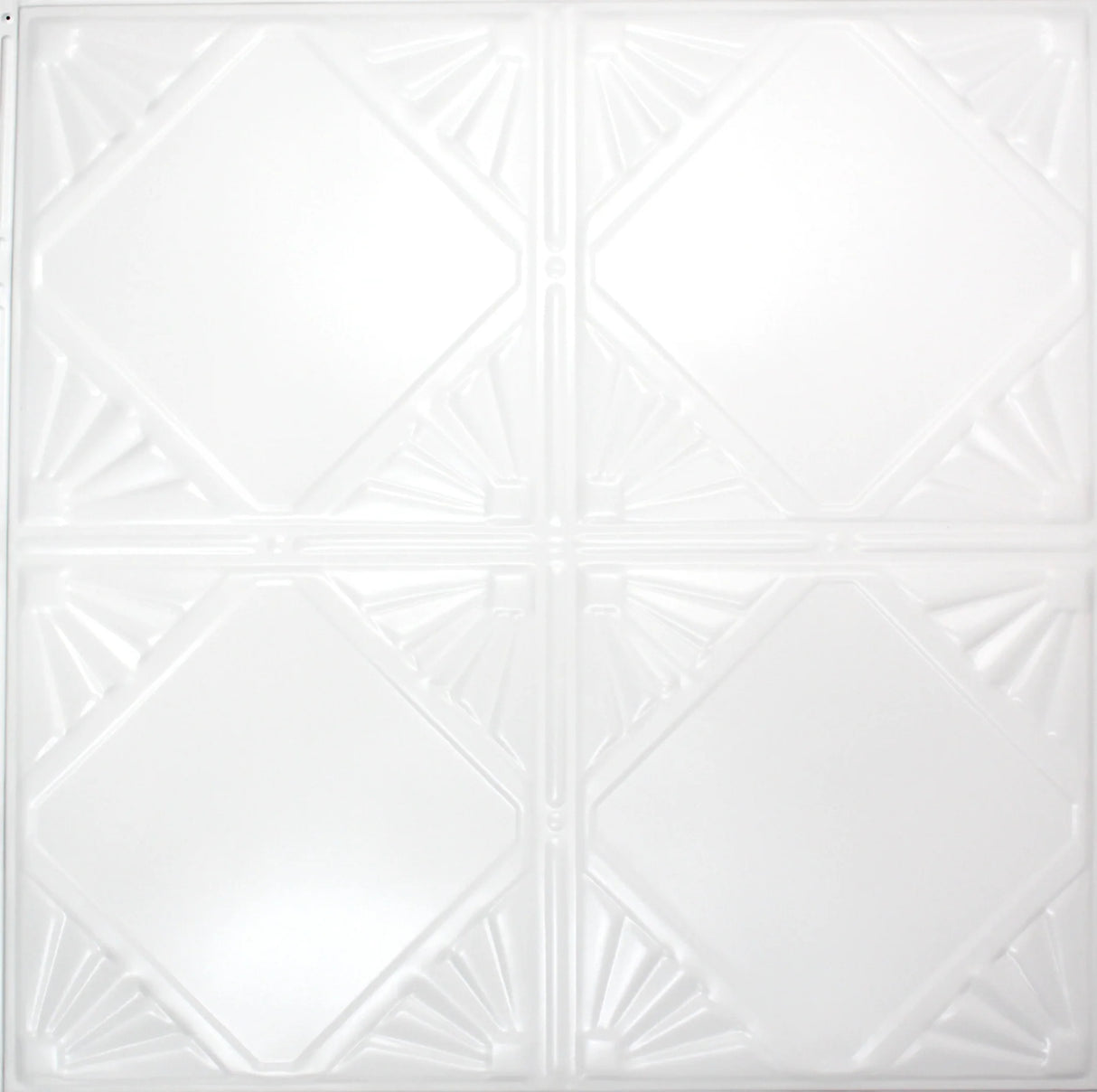 Metal Ceiling Tiles | Pattern 118 | Classic Four Diamond - Matte White - Metal Ceiling Express