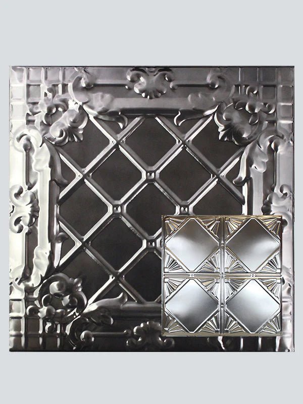 Metal Ceiling Tiles | Pattern 118 | Classic Four Diamond - Smoke - Metal Ceiling Express