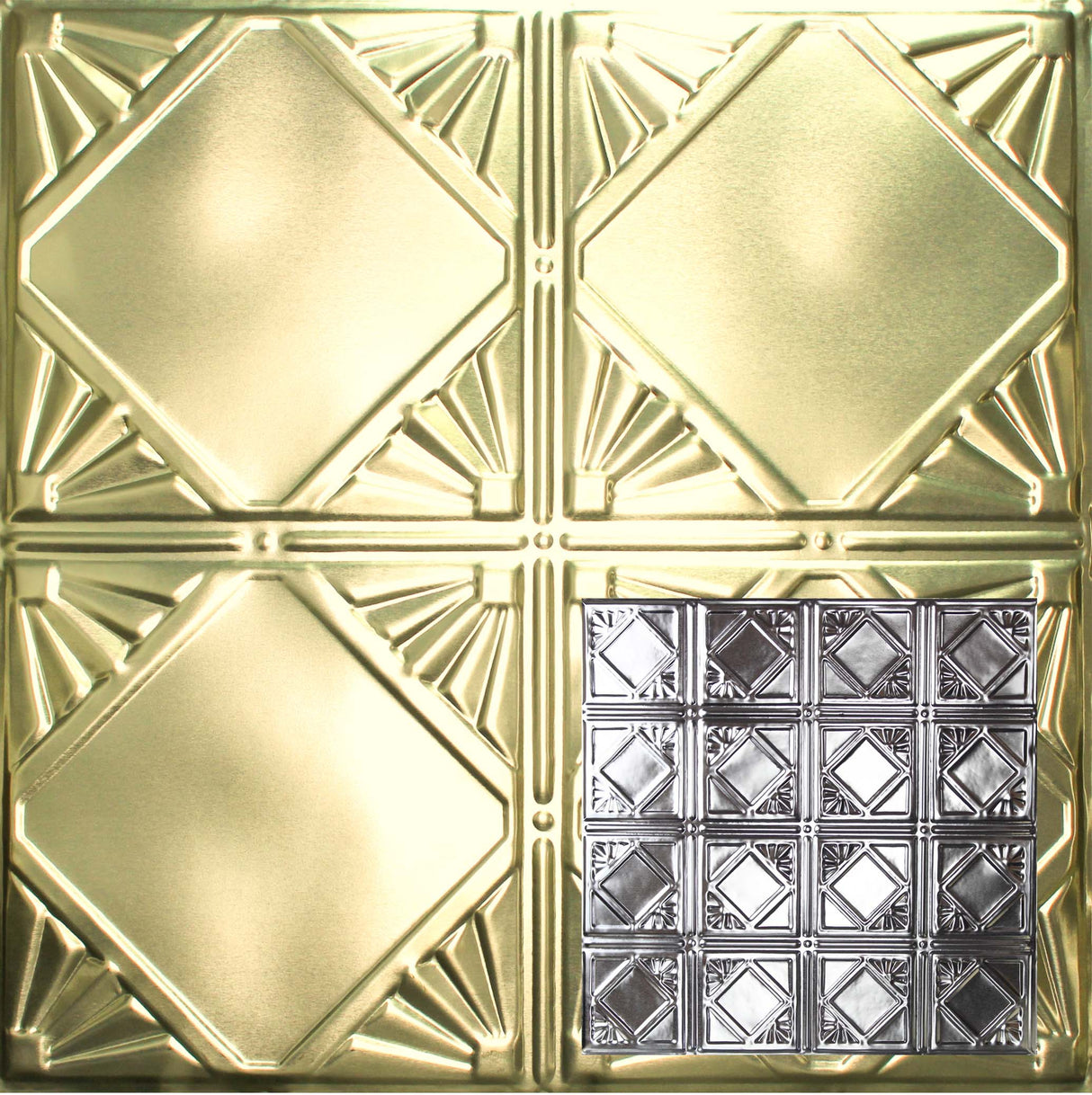 Metal Ceiling Tiles | Pattern 119 | Classic Mini Diamond - Antique Clear - Metal Ceiling Express