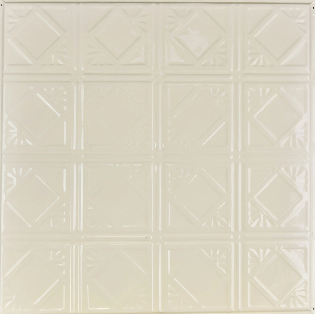 Metal Ceiling Tiles | Pattern 119 | Classic Mini Diamond - Cream - Metal Ceiling Express