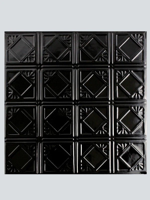 Metal Ceiling Tiles | Pattern 119 | Classic Mini Diamond - Mirror Black - Metal Ceiling Express