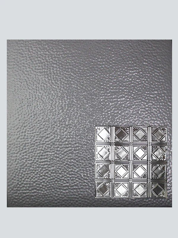 Metal Ceiling Tiles | Pattern 119 | Classic Mini Diamond - Steel Vein - Metal Ceiling Express