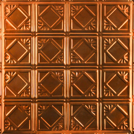 Metal Ceiling Tiles | Pattern 119 | Classic Mini Diamond - Transparent Copper - Metal Ceiling Express