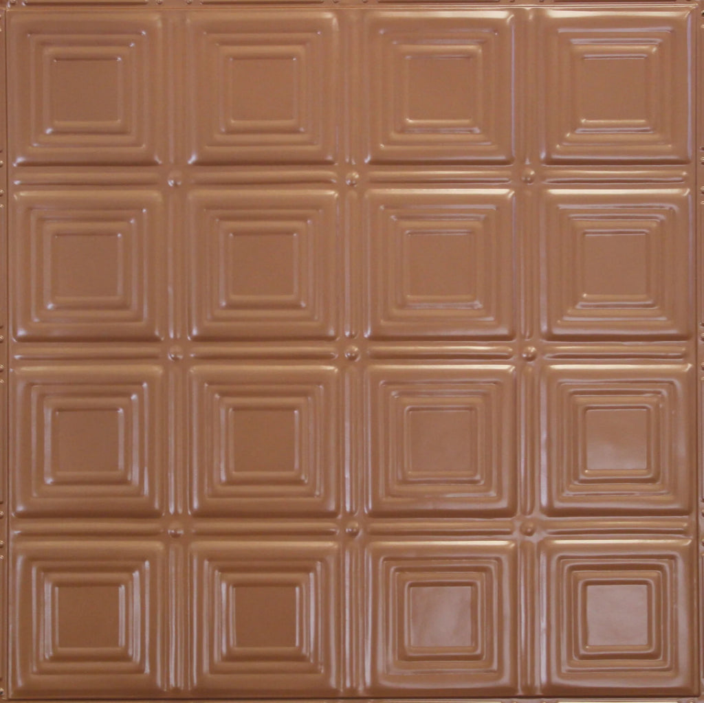 Metal Ceiling Tiles | Pattern 120 | Sixteen Mini Squares - Classic Copper - Metal Ceiling Express