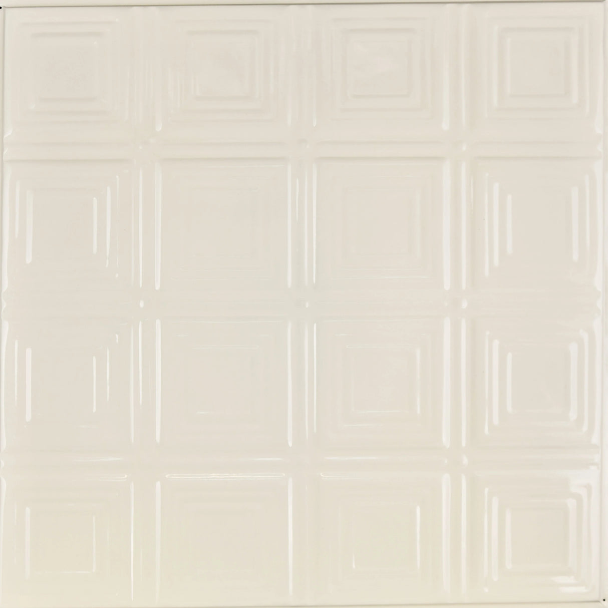 Metal Ceiling Tiles | Pattern 120 | Sixteen Mini Squares - Cream - Metal Ceiling Express