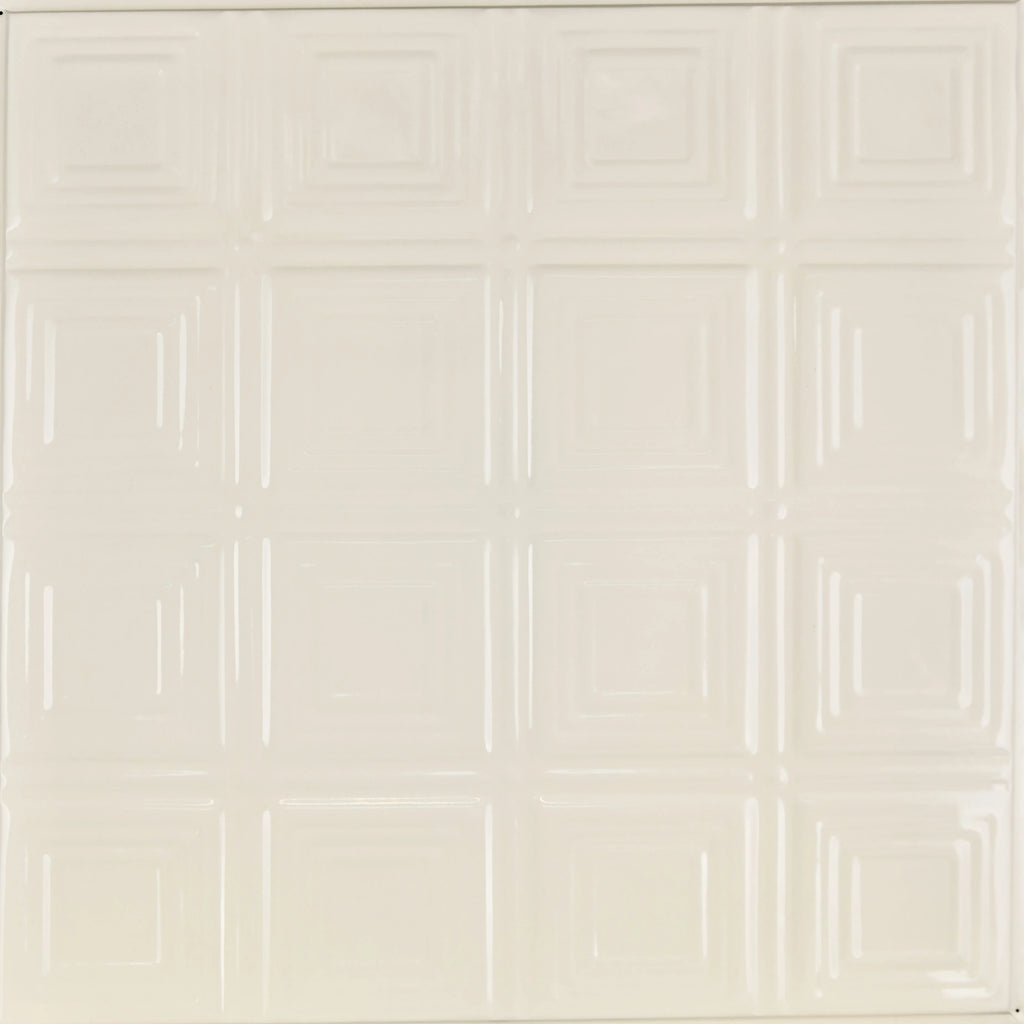 Metal Ceiling Tiles | Pattern 120 | Sixteen Mini Squares - Cream - Metal Ceiling Express