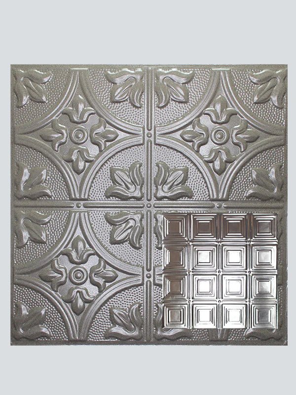 Metal Ceiling Tiles | Pattern 120 | Sixteen Mini Squares - Driftwood - Metal Ceiling Express