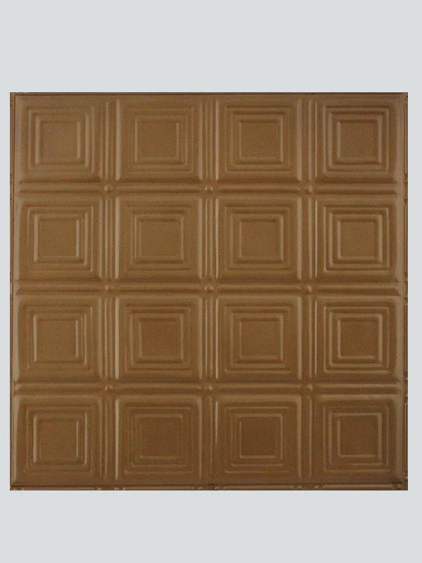 Metal Ceiling Tiles | Pattern 120 | Sixteen Mini Squares - Honey Bronze - Metal Ceiling Express