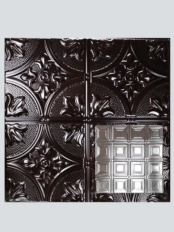 Metal Ceiling Tiles | Pattern 120 | Sixteen Mini Squares - Mirror Black - Metal Ceiling Express