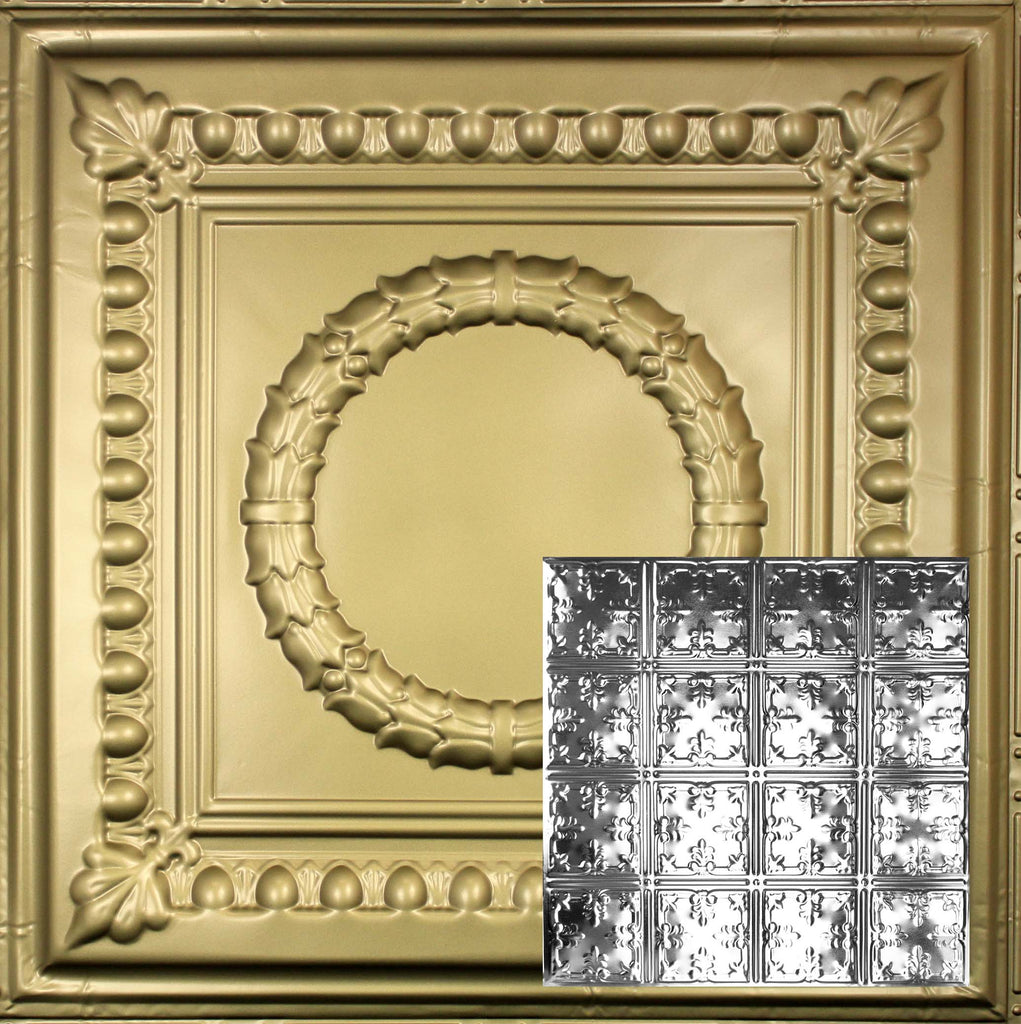 Metal Ceiling Tiles | Pattern 121 | African Barbary - Antique Brass - Metal Ceiling Express