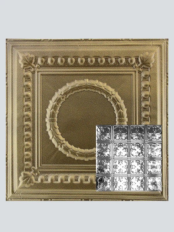Metal Ceiling Tiles | Pattern 121 | African Barbary - Gold Vein - Metal Ceiling Express