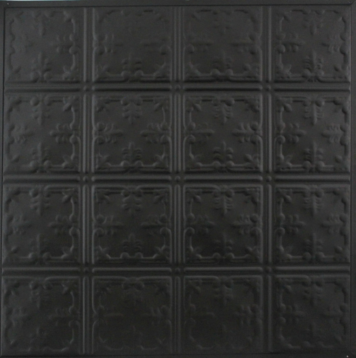 Metal Ceiling Tiles | Pattern 121 | African Barbary - Matte Black - Metal Ceiling Express