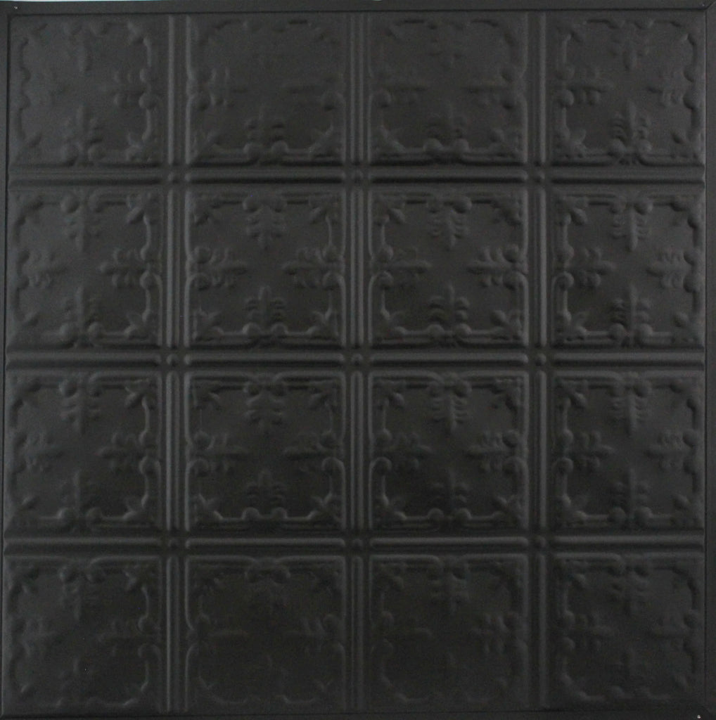 Metal Ceiling Tiles | Pattern 121 | African Barbary - Matte Black - Metal Ceiling Express