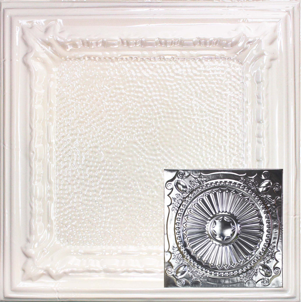 Metal Ceiling Tiles | Pattern 126 | Roman Medallion - Almond - Metal Ceiling Express