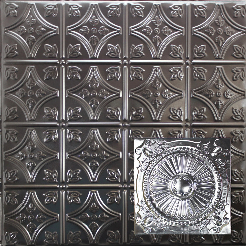 Metal Ceiling Tiles | Pattern 126 | Roman Medallion - Candy Haze Black - Metal Ceiling Express