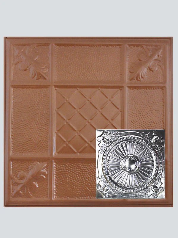 Metal Ceiling Tiles | Pattern 126 | Roman Medallion - Classic Copper - Metal Ceiling Express