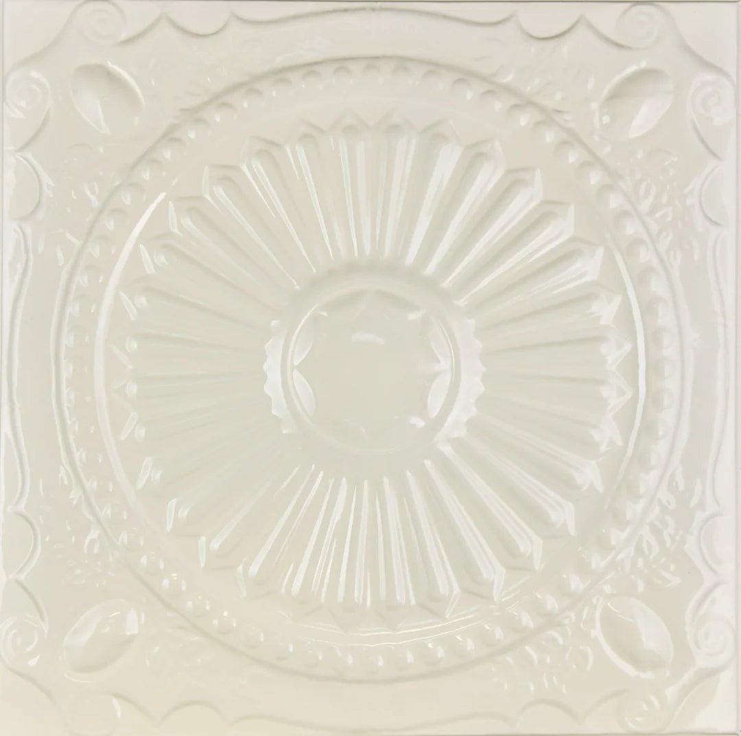 Metal Ceiling Tiles | Pattern 126 | Roman Medallion - Cream - Metal Ceiling Express