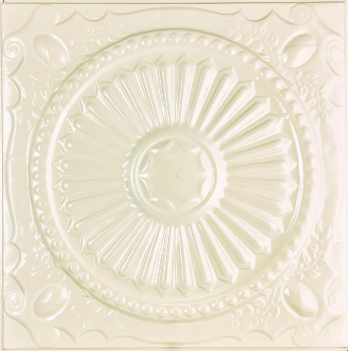 Metal Ceiling Tiles | Pattern 126 | Roman Medallion - Crisp Linen - Metal Ceiling Express