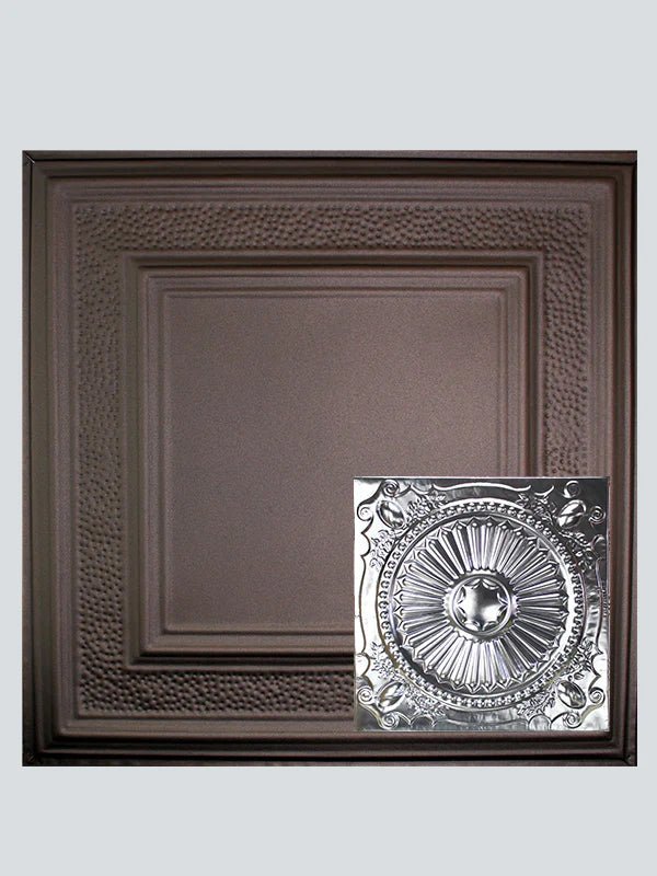 Metal Ceiling Tiles | Pattern 126 | Roman Medallion - Oil-Rubbed Bronze - Metal Ceiling Express