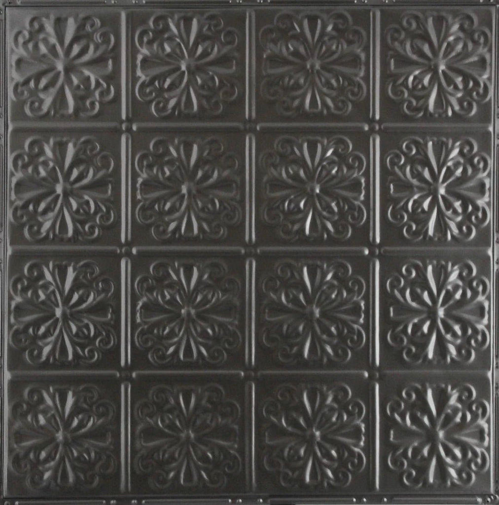 Metal Ceiling Tiles | Pattern 127 | Parisian Floral - Argento - Metal Ceiling Express