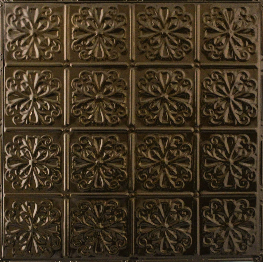 Metal Ceiling Tiles | Pattern 127 | Parisian Floral - Bronze Burst - Metal Ceiling Express