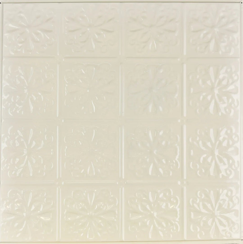 Metal Ceiling Tiles | Pattern 127 | Parisian Floral - Cream - Metal Ceiling Express